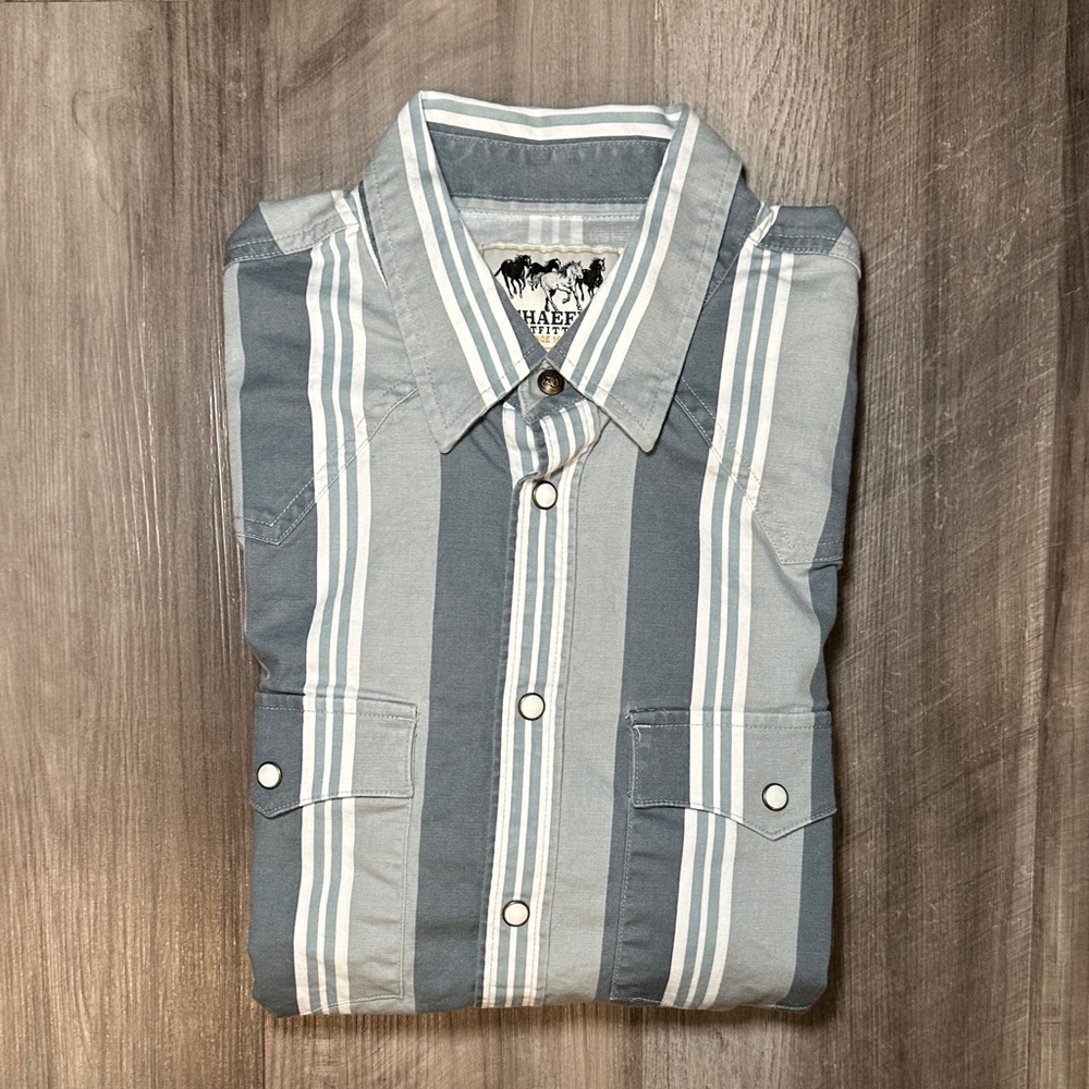 Schaefer Outfitters Western Striped Long Sleeve Pearl Snap Button - LT